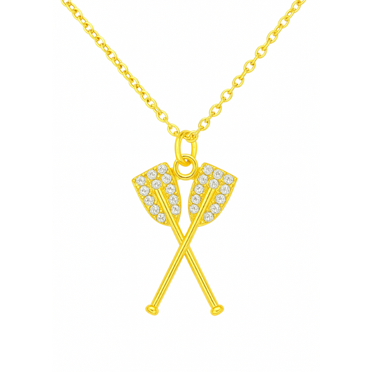 Gold CZ Rowing Necklace