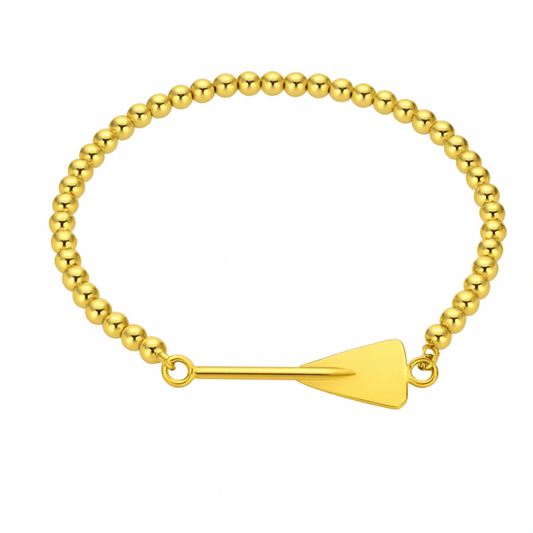 Gold Rowing Beaded Charm Bracelet