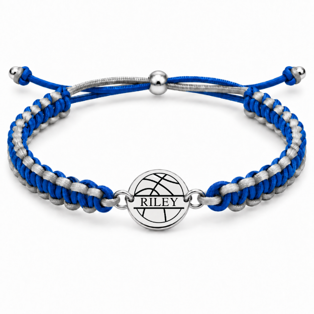 Personalized Engraved Basketball Multi Color Bracelet