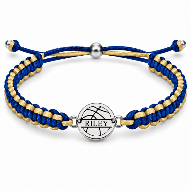 Personalized Engraved Basketball Multi Color Bracelet