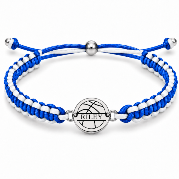 Personalized Engraved Basketball Multi Color Bracelet