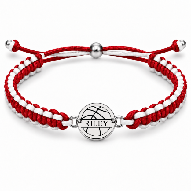 Personalized Engraved Basketball Multi Color Bracelet