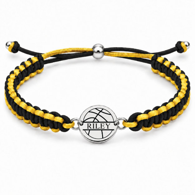 Personalized Engraved Basketball Multi Color Bracelet
