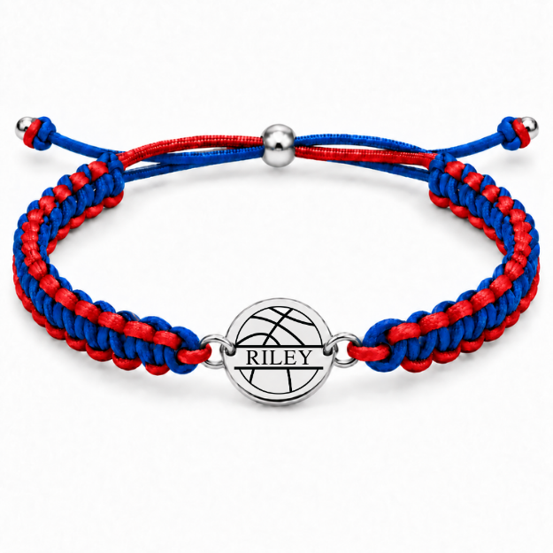 Personalized Engraved Basketball Multi Color Bracelet