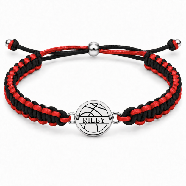 Personalized Engraved Basketball Multi Color Bracelet