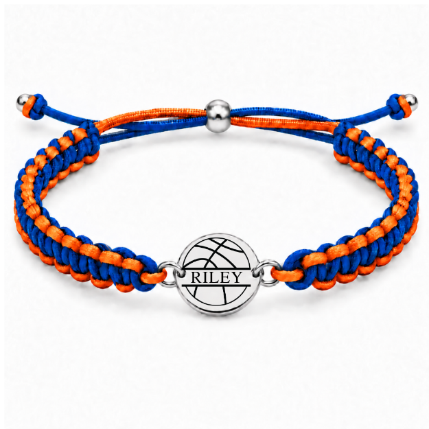 Personalized Engraved Basketball Multi Color Bracelet