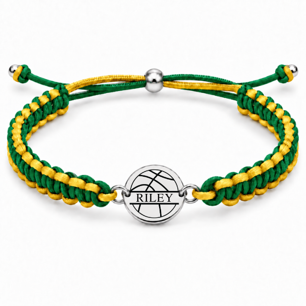 Personalized Engraved Basketball Multi Color Bracelet