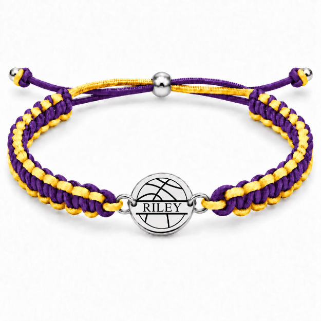 Personalized Engraved Basketball Multi Color Bracelet