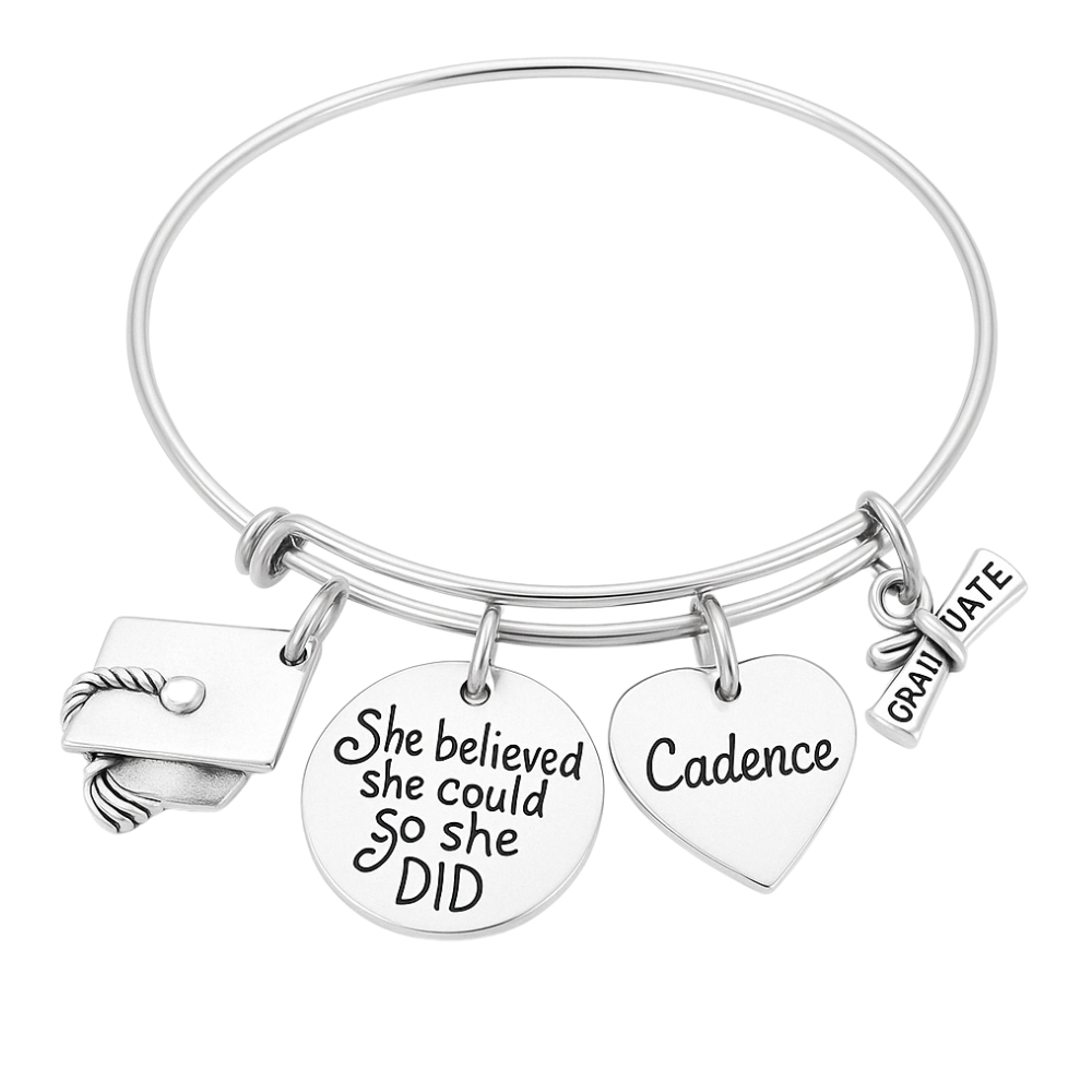 Personalized Engraved Graduation Bracelet