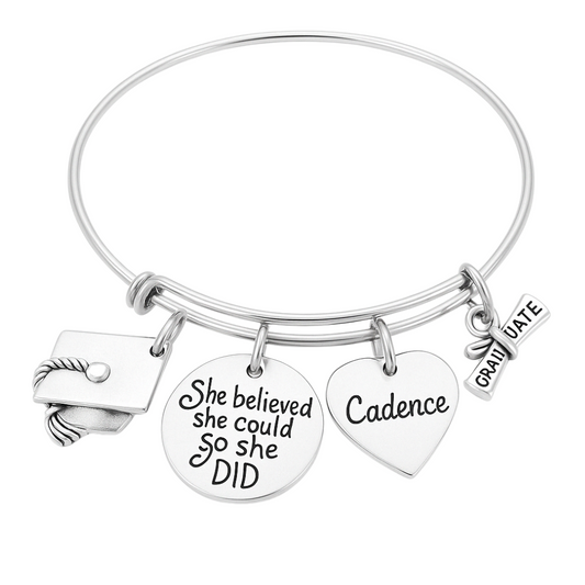 Personalized Engraved Graduation Bracelet