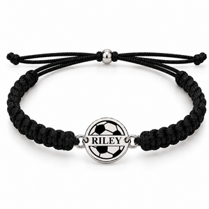 Personalized Engraved Soccer Rope Bracelet