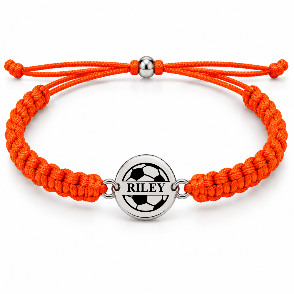 Personalized Engraved Soccer Rope Bracelet