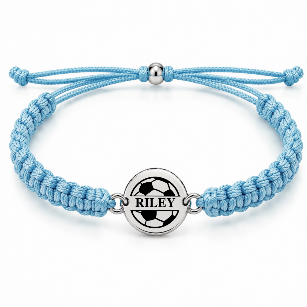 Personalized Engraved Soccer Rope Bracelet