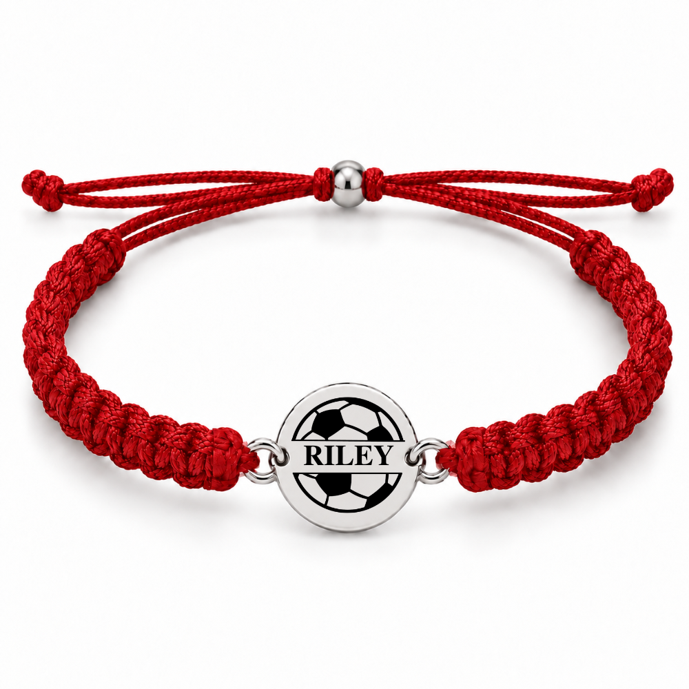 Personalized Engraved Soccer Rope Bracelet