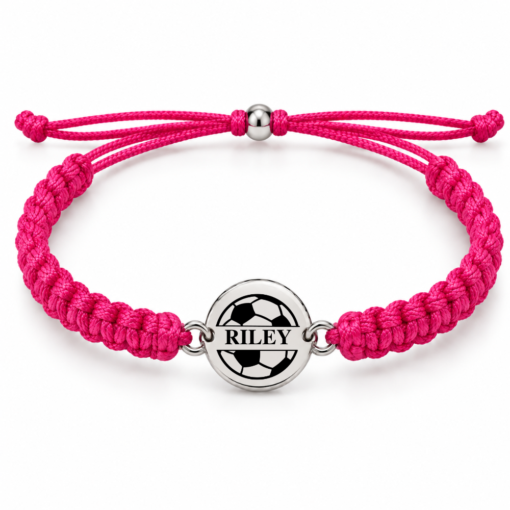 Personalized Engraved Soccer Rope Bracelet