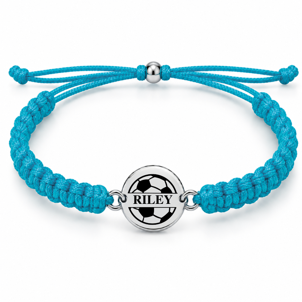Personalized Engraved Soccer Rope Bracelet