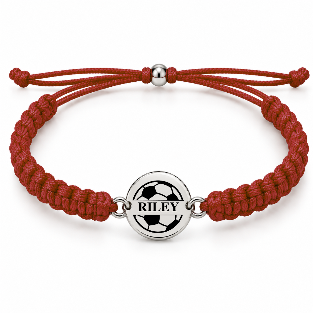 Personalized Engraved Soccer Rope Bracelet