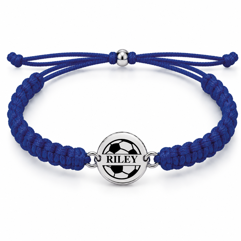 Personalized Engraved Soccer Rope Bracelet