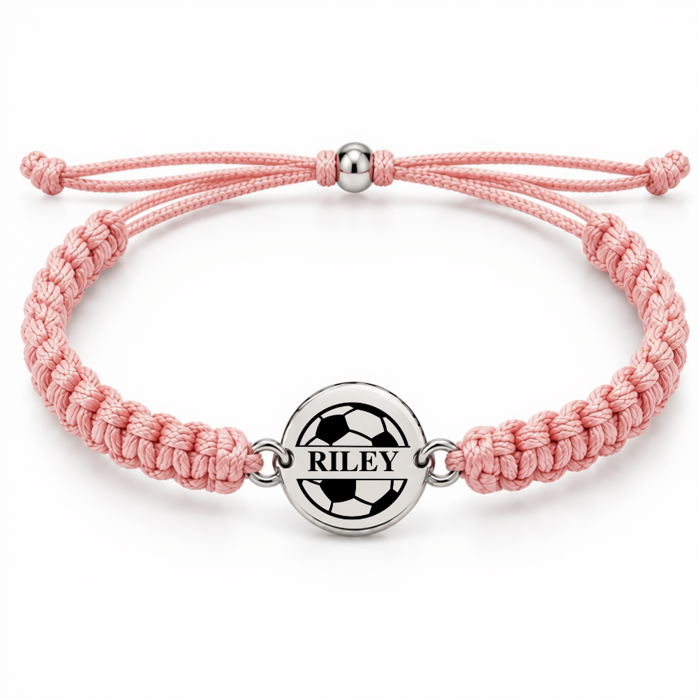 Personalized Engraved Soccer Rope Bracelet