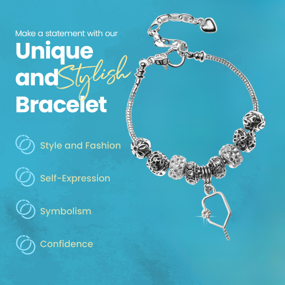 Pickleball Charm Beaded Bracelet