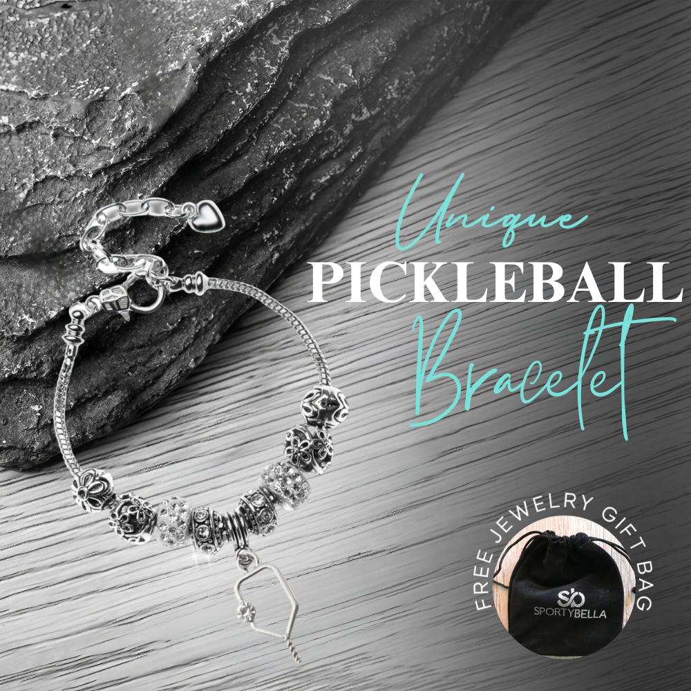 Pickleball Charm Beaded Bracelet