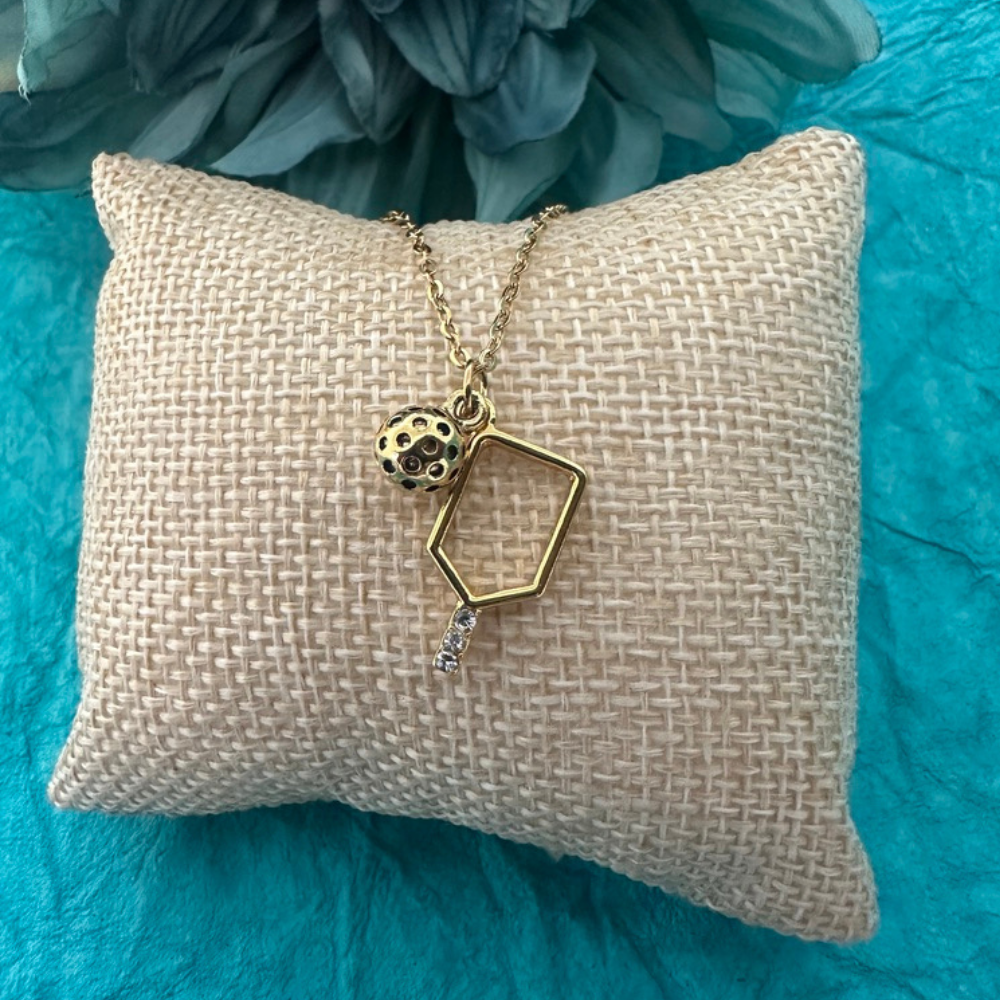 Pickleball Hanging Pendant Necklace - Pick Color