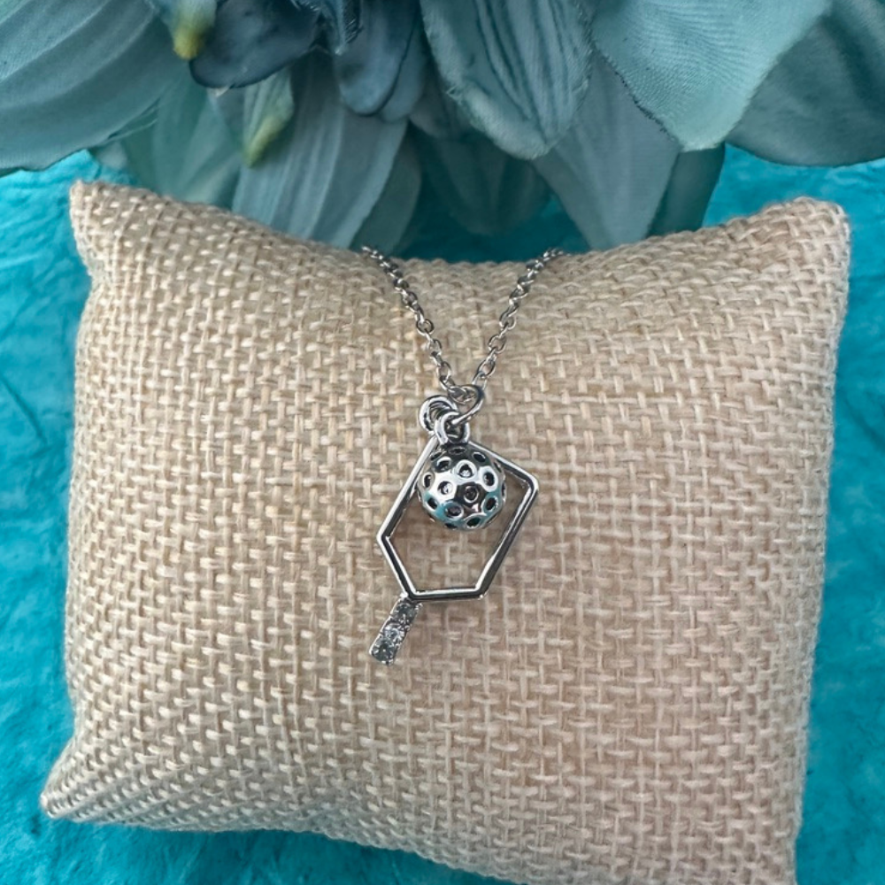 Pickleball Hanging Pendant Necklace - Pick Color