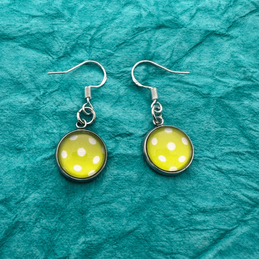 Pickleball Cabochon Dangle Earrings