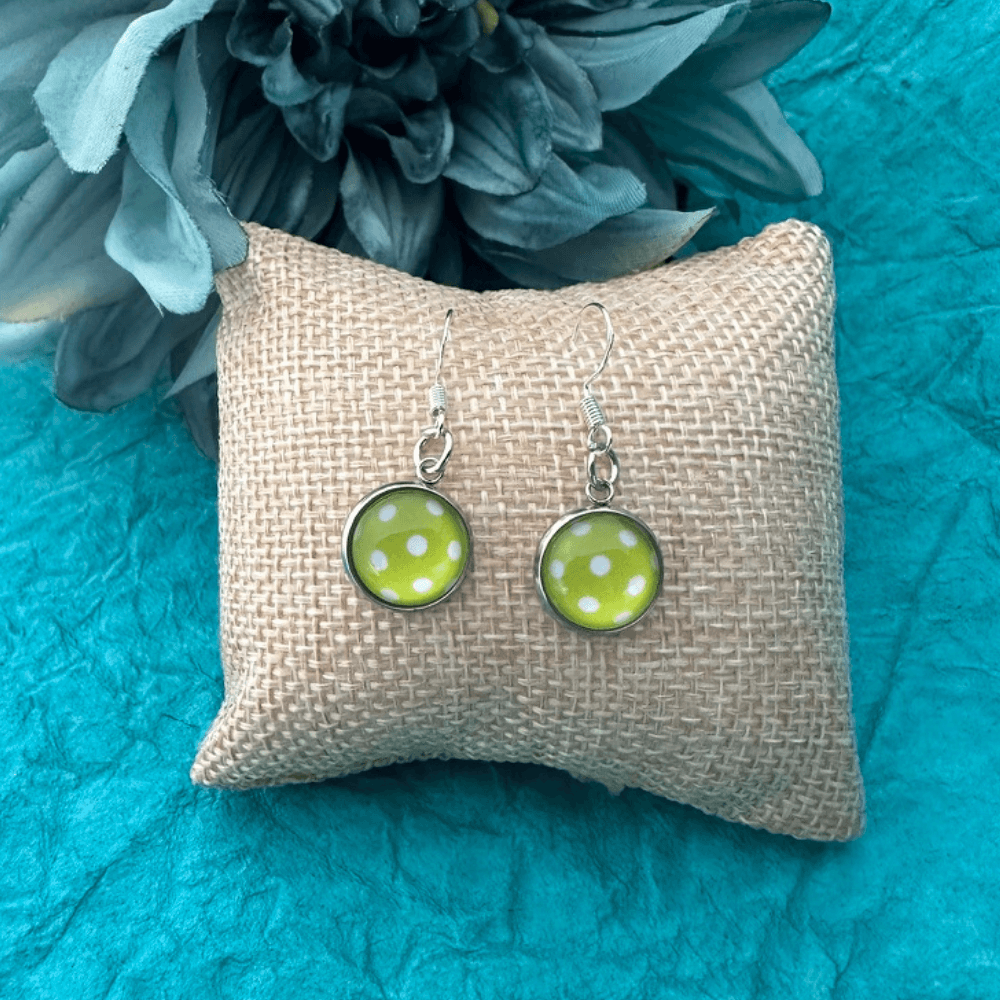 Pickleball Cabochon Dangle Earrings