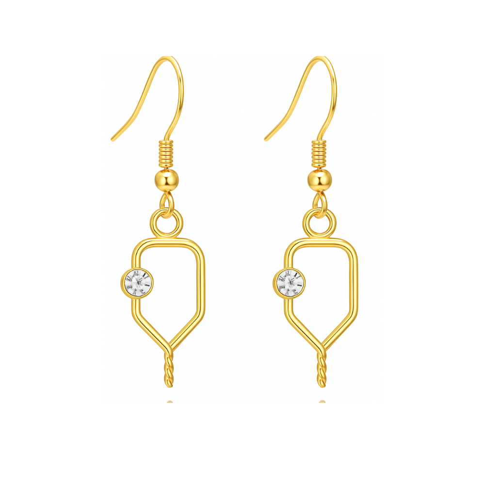 Pickleball Paddle CZ Earrings - Pick Color