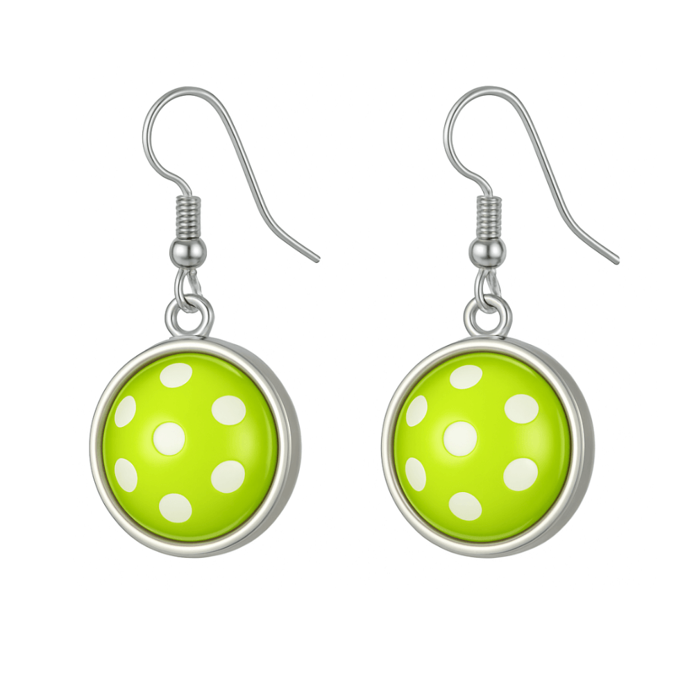 Pickleball Cabochon Dangle Earrings