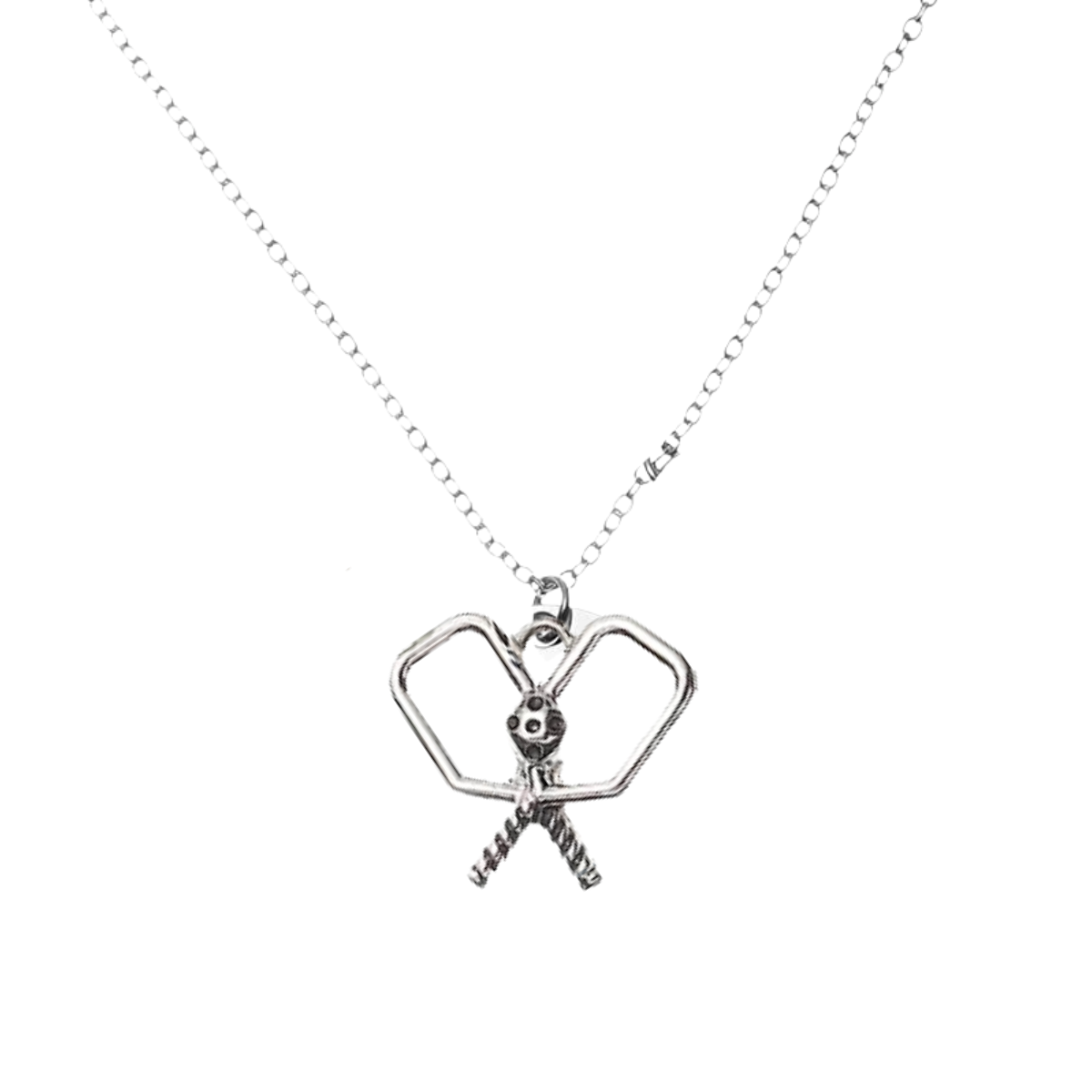 Pickleball Double Paddle Charm Necklace