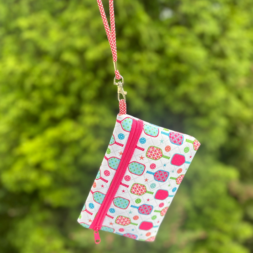 Pickleball Wristlet Wallet Clutch Purse