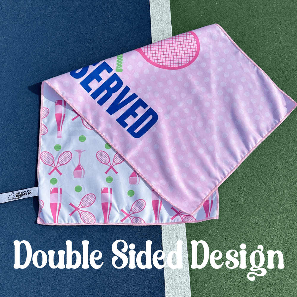 Tennis Over Served Double-Sided Microfiber Towel