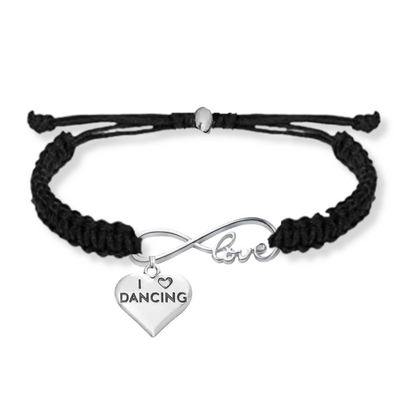 Dance Infinity Adjustable Rope Bracelet - Pick Charm