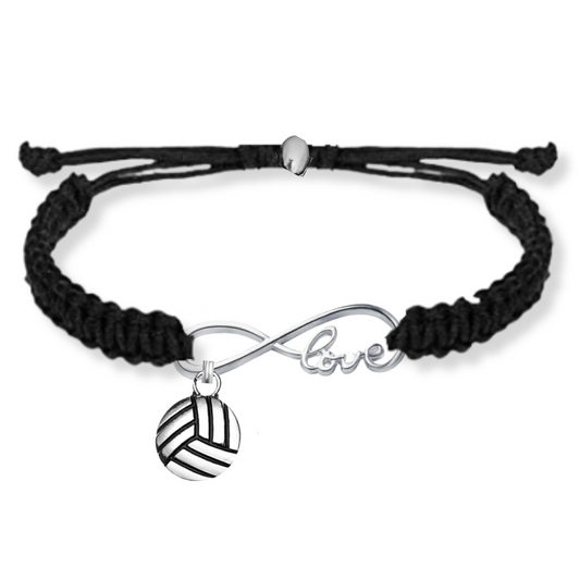 Volleyball Love Infinity Rope Bracelet - Pick Color & Charm