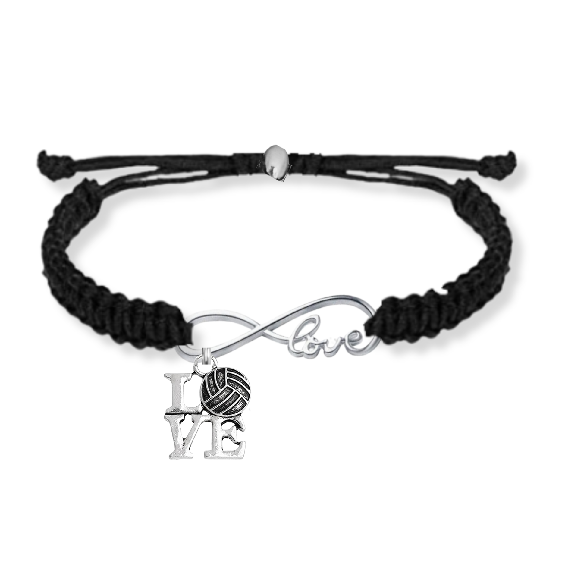 Volleyball Love Infinity Rope Bracelet - Pick Color & Charm