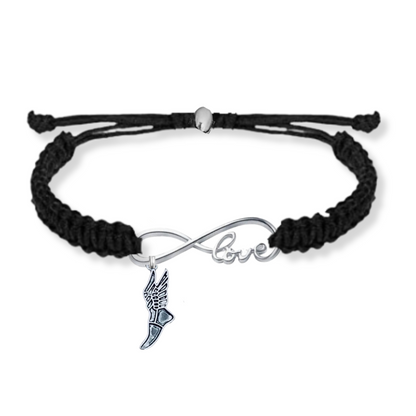 Cross Country Run Love Infinity Rope Bracelet - Pick Color & Charm