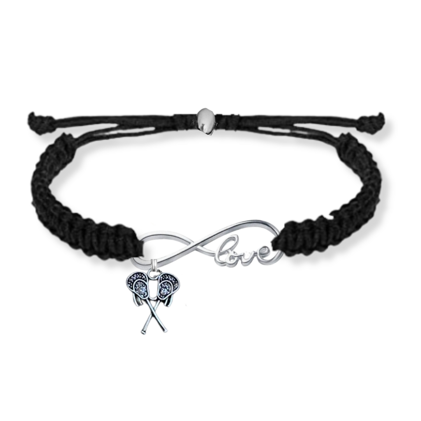 Lacrosse Love Infinity Rope Bracelet - Pick Color & Charm