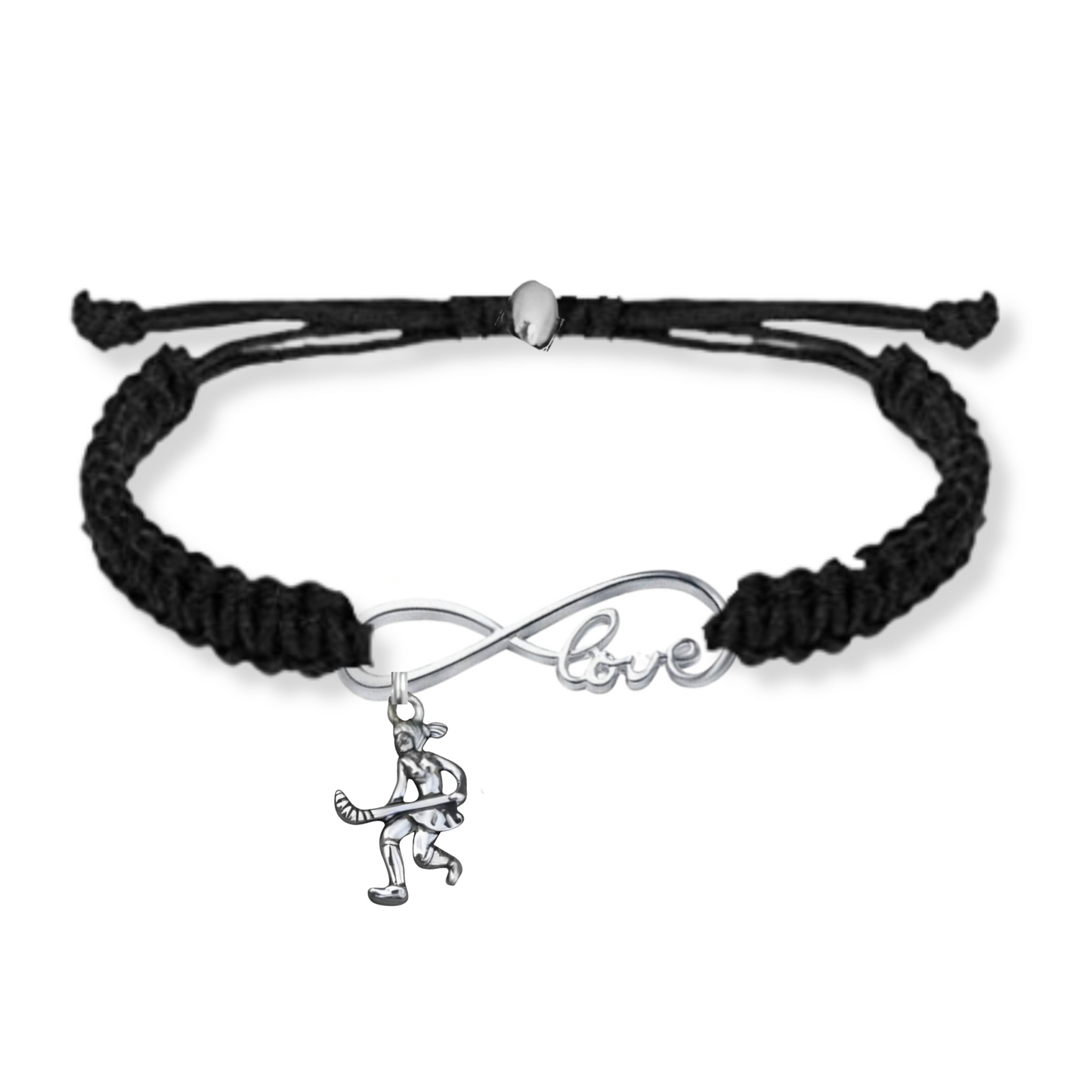 Field Hockey Infinity Adjustable Rope Bracelet - Pick Charm