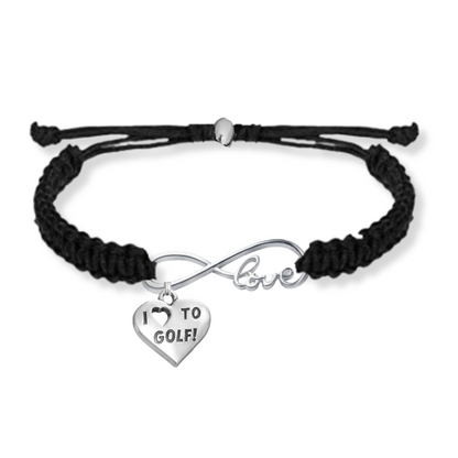 Golf Love Infinity Rope Bracelet - Pick Color & Charm