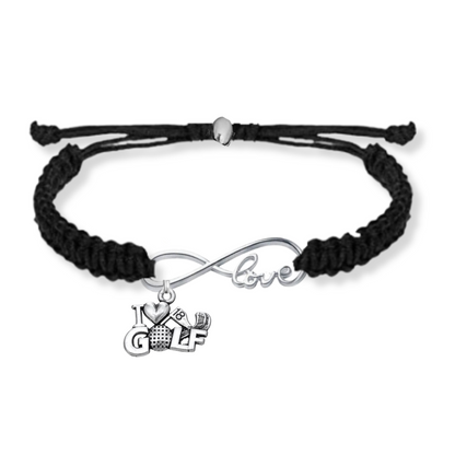 Golf Love Infinity Rope Bracelet - Pick Color & Charm