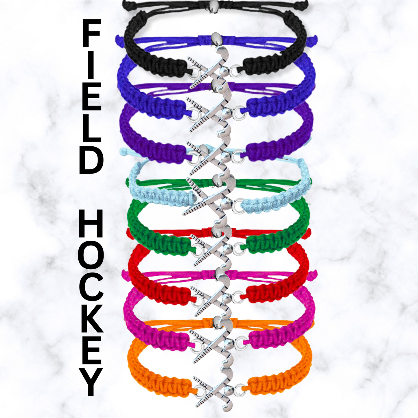 Field Hockey Adjustable Bracelet - Pick Color