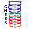 Color chart showing full range of cheer heart rope bracelets in various team and fashion colors