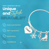 Figure skating coach charm bracelet with icons for adjustable fit and high-quality design