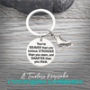 Figure skating motivational keychain with engraved quote in gift-ready packaging