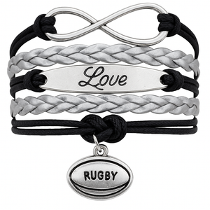 Rugby Bracelet - Infinity Love Black and Silver