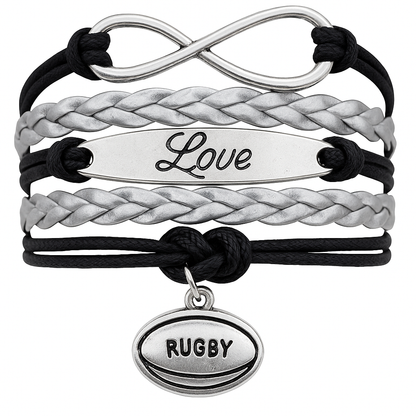 Rugby Bracelet - Infinity Love Black and Silver