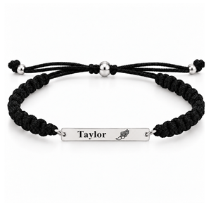 Personalized Engraved Running Track & Field Bar Rope Bracelet