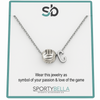 Personalized Volleyball Bead Necklace with Letter Charm - sportybella